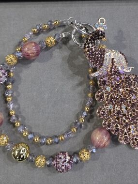 Bag Charm Purple Peacock